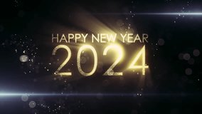 New year 2024, beautiful background, new year celebration. Animated text that says Happy New Year 2024. 3D Illustration. 3D Illustration - Powered by Shutterstock - Get 15% off with code: PIKWIZARD15