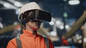 Glasses engineer controlling virtual reality invisible interface by hands close up. Professional woman factory technician using vr headset for work. Female specialist visualizing production process - Powered by Shutterstock - Get 15% off with code: PIKWIZARD15