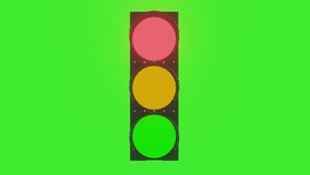 3d animation of traffic lights turning on from red then yellow and green lights and green screen background - Powered by Shutterstock - Get 15% off with code: PIKWIZARD15