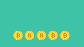 bitcoin growth chart icon 2d animation 