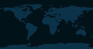 World Map Zoom In To Eswatini. Animation in 4K Video. White Eswatini Territory On Dark Blue World Map