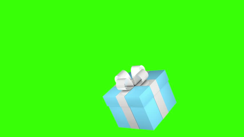 A beautiful blue gift box opens. 3D animation on a green screen. Holidays and gifts concept. Royalty-Free Stock Footage #1110586673