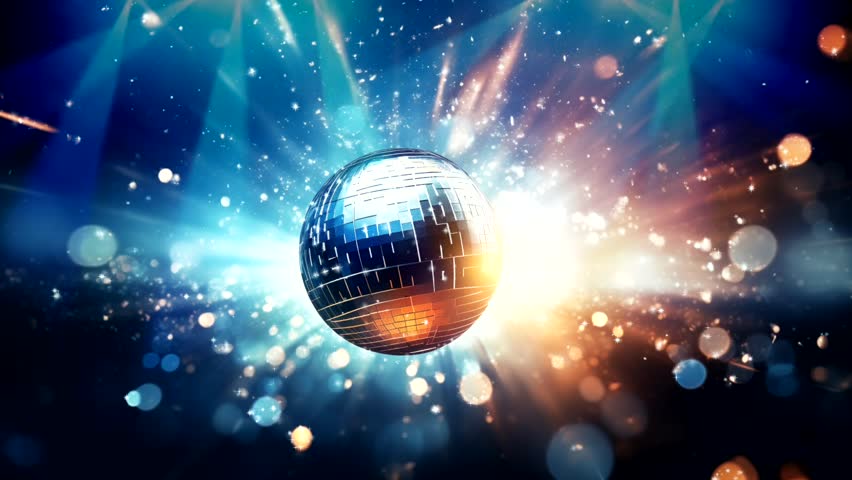 A spinning disco ball. Moving colorful background. Looped animation. Minute Royalty-Free Stock Footage #1110591703