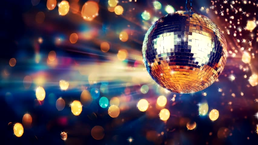A spinning disco ball. Moving colorful background. Looped animation. Minute Royalty-Free Stock Footage #1110591705