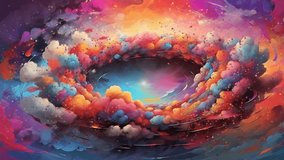 Abstract colorful cloud video animation