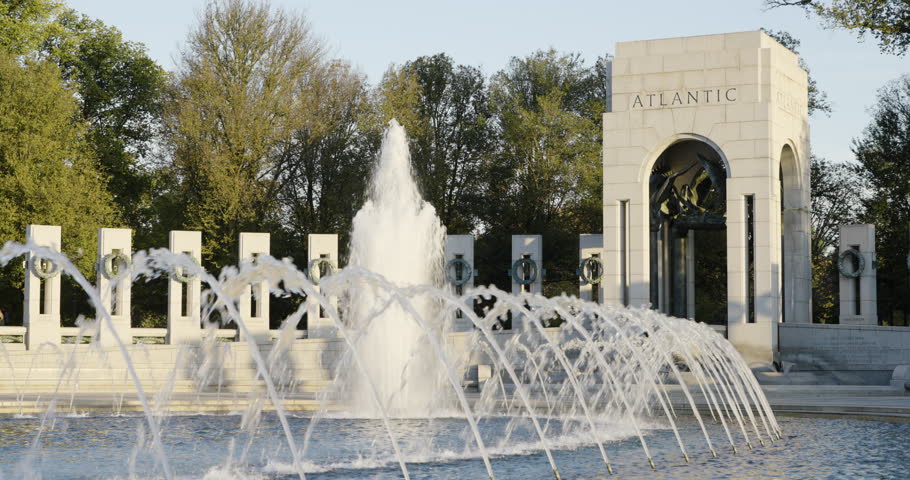 Atlantic Side of the World War II Memorial in Washington DC in the Morning Medium Shot