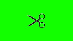 Animated video of shaving scissors with a green background, suitable for a barber shop theme