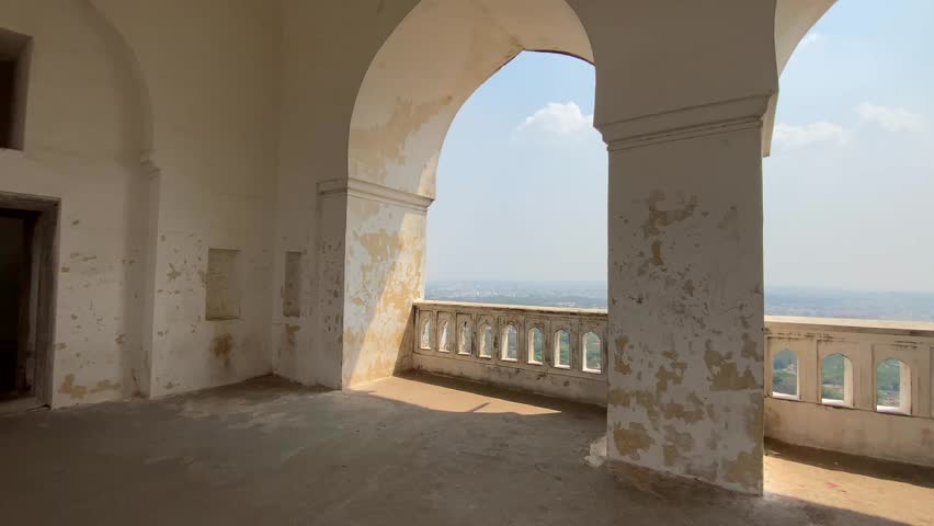 Historic Golconda fort architecture in Hyderabad, India, was built by the Qutb Shahi Sultans in 11th century.