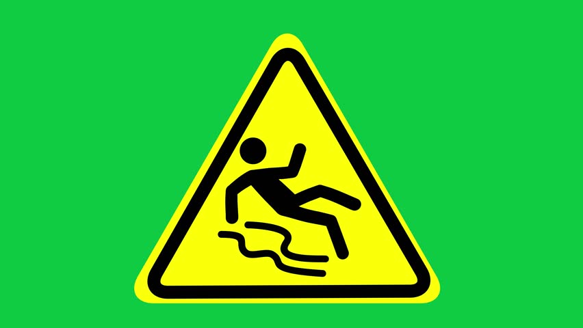 slippery surface  warning triangle sign animated
