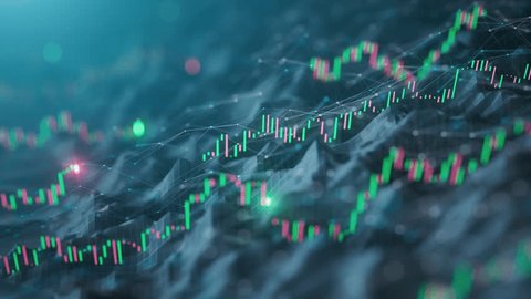 Emerging Financial Data - Stock Market, Prosperity, Bull Market - Loopable Background Animationの動画素材