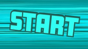 Animation of start green text moving on green background. Video game, communication, shape, colour and movement concept. - Powered by Shutterstock - Get 15% off with code: PIKWIZARD15