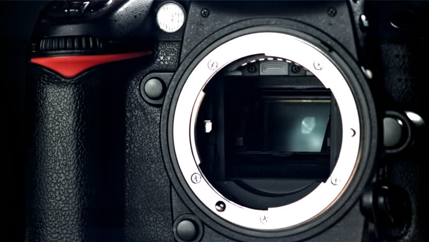 Operation of the release mechanisms of a SLR camera. Filmed on a high-speed camera at 1000 fps. High quality FullHD footage Royalty-Free Stock Footage #1110616507