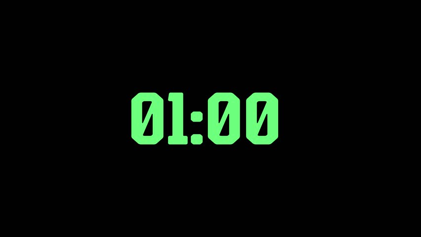 One minute digital clock countdown timer, Backgrounds Motion
