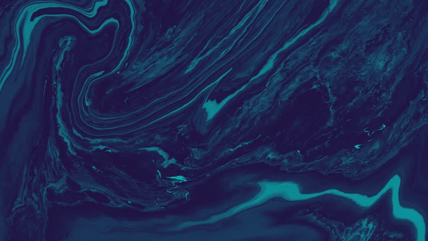 Acrylic Blue Night. Acrylic pattern. Blue, shiny background. Blue waves. Background with glitter. Background for praise, worship. 