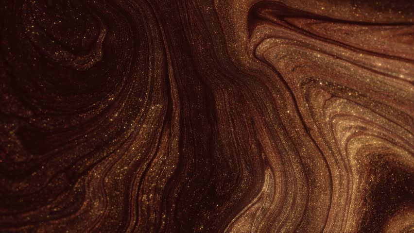 Acrylic gold Night. Acrylic pattern. Gold, shiny background. Gold waves. Background with glitter. Background for praise, worship. 