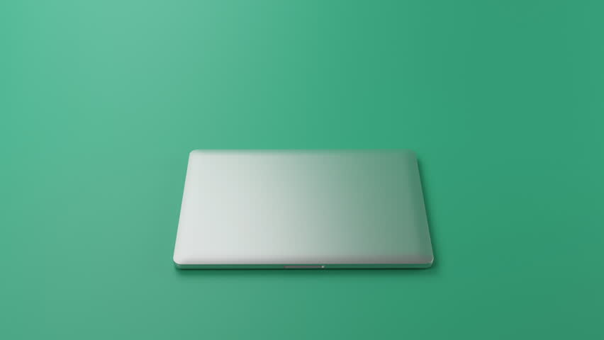 modern laptop with green screen on display for footage placement. 3D Illustration Royalty-Free Stock Footage #1110632621