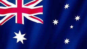 Australia Flag. Flag of Australia footage video waving in wind. 