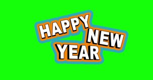 Happy new year 3D kinetic typography animation. Happy new year text animation suitable for year-end holidays. 4K resolution loop video with chroma key background.