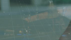 Animation of falling graphs with changing numbers and graph over diverse people shaking hands. Digital composite, multiple exposure, report, business, greeting , reduction and loss concept. - Powered by Shutterstock - Get 15% off with code: PIKWIZARD15