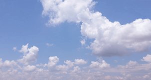 Blue sky with clouds 4K ProRes422 High quality time lapse video Blue sky cloud video time lapse Movie process by raw images Sky cloud time lapse video clear without dust or bird Sky time lapse
