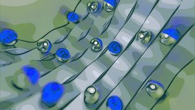 Abstract narrow roads with rolling small spherical objects. Design. Colorful 3d beads, cartoon style. - Powered by Shutterstock - Get 15% off with code: PIKWIZARD15