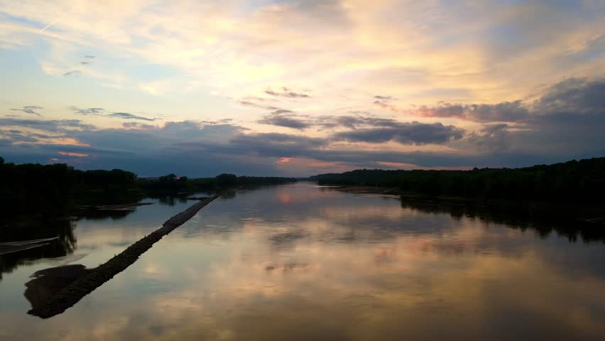Missouri River at Sunset in Mid Missouri