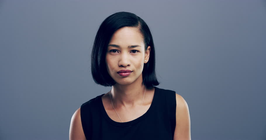 Business woman, face and laughing on studio background for about us, profile picture and receptionist confidence. Funny, portrait and professional corporate secretary on South Africa mock up space