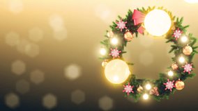 Christmas Wreath and Glitter Glow Background. 3D rendering. Christmas wreath floating against a glitter glow background. - Powered by Shutterstock - Get 15% off with code: PIKWIZARD15
