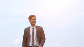 Business man with fist up on white background - Powered by Shutterstock - Get 15% off with code: PIKWIZARD15
