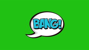 Bang text animation with comic speech bubble on green screen background. - Powered by Shutterstock - Get 15% off with code: PIKWIZARD15