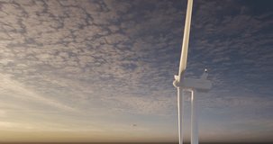 rotating wind power machine as renewable alternate green energy windmill - 3D Animation seamless loop