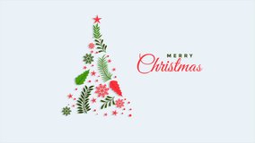 Christmas tree animation.
happy christmas typo animation with alpha background. 4k video animation.