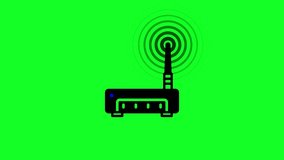 Network router line icon motion graphic animation .wifi router Icon of nice animated . e_1350