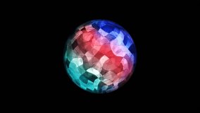 Abstract multicolored rainbow energy sphere transparent round bright glowing, magical abstract background. Video 4k, motion design