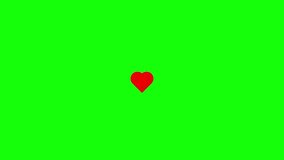 Fast beating heart animation, HD green screen