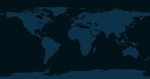 World Map Zoom In To Kenya. Animation in 4K Video. White Kenya Territory On Dark Blue World Map