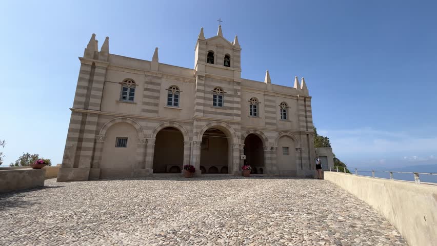 Santuario di Santa Maria  church on an island, Tropea