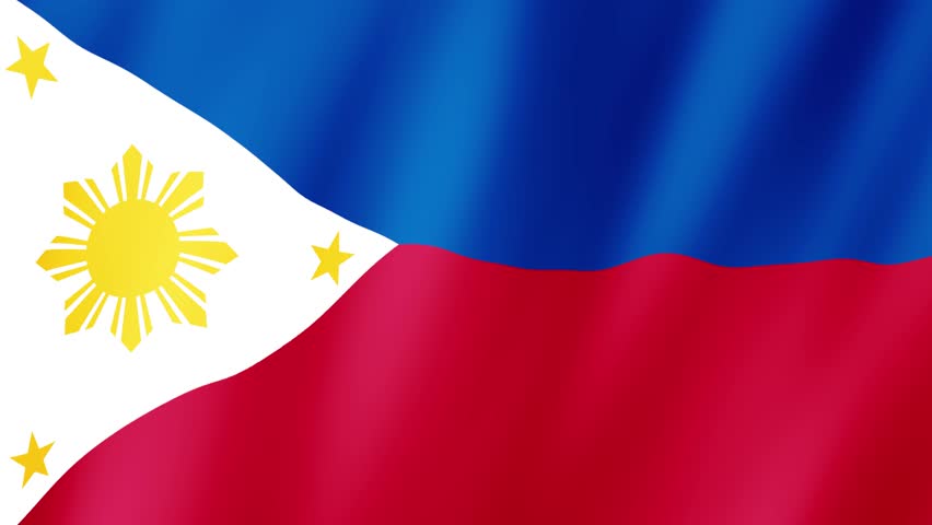 Philippines Flag. Flag of Philippines footage video waving in wind. 