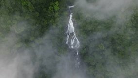 Great Waterfall in green dense forest, Costa Rica - 4K video