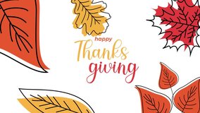 happy thanksgiving animation text for celebrate thanksgiving day. handwritten animated. november holidays. for your business poster background. - Powered by Shutterstock - Get 15% off with code: PIKWIZARD15