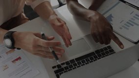 Animation of stock market data processing against mid section of two women discussing at office. Global economy and business technology concept - Powered by Shutterstock - Get 15% off with code: PIKWIZARD15