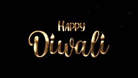 Happy Diwali text animation. Handwritten text in gold color with alpha matte. Creative greeting text design for Happy Diwali, Deepavali, or Dipawali Festival celebration. Transparent background - Powered by Shutterstock - Get 15% off with code: PIKWIZARD15
