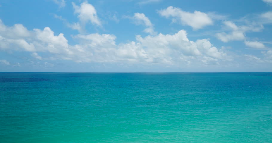 Sea horizon with blue sky clouds Aerial view video highlights quality ProRes422