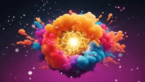 Abstract colorful circle cloud video animation, suitable for music video