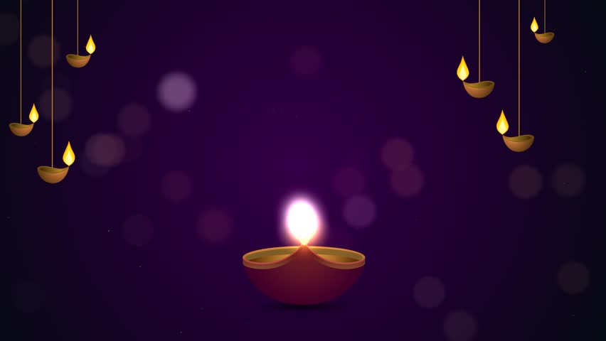 Motion graphic shot of Happy Diwali - company greetings, template, wishes, social media post. Animated shot of an oil-lit lamp on a sparkling background - an auspicious day, company wish template, ... Royalty-Free Stock Footage #1110698859