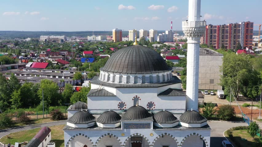 Top view of the mosque in the city of Yekaterinburg. Russia