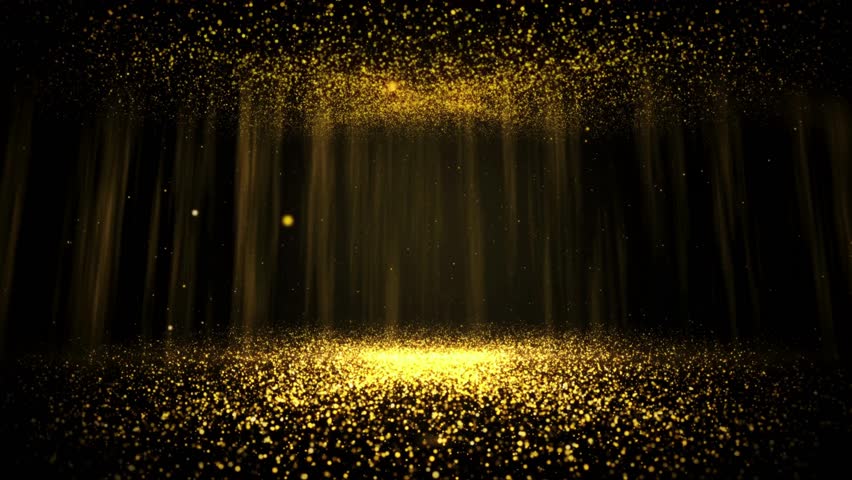 Gold Luxury Particles Elegance Fantasy 3D gold, Gold Particles move background, fast energy flying wave line with flashlights, Particles from below, Particle gold dust flickering on a black background Royalty-Free Stock Footage #1110700427