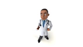 Doctor cartoon animation video isolated background fun.