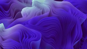 Vibrant 3D loop animation: a mesmerizing, seamless abstract wavy objects, сopied from underwater flora. Perfect for elevating your videos and presentations.