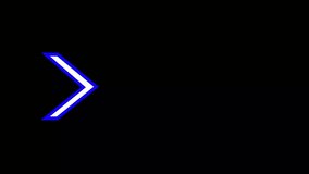  Right direction arrow line  purple and white animation. Black background 4k video.

